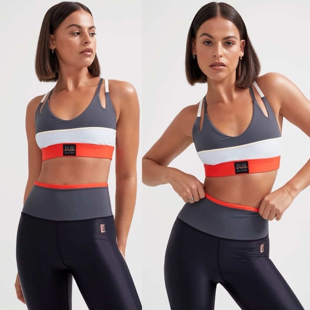 P.E Nation Jump Shot Sports Bra in Charcoal